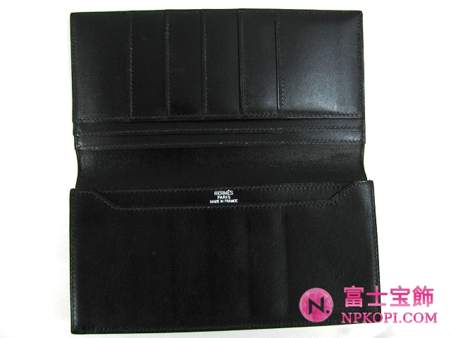 エルメスボックスカーフ札入れブラックHERMES328036
